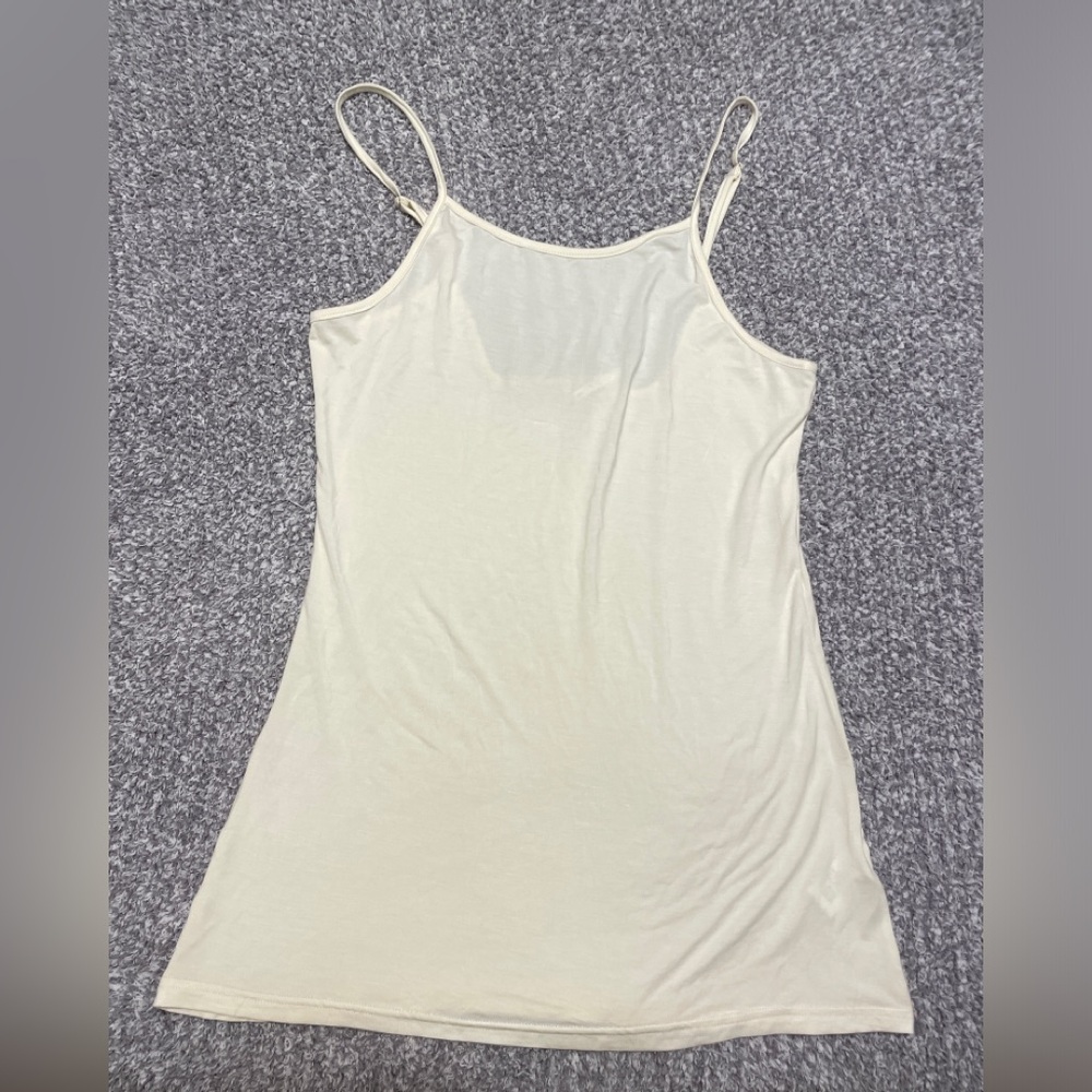 NWOT Jen’s Pirate Booty XS cream tank top. Adjustable straps.Small stain on back